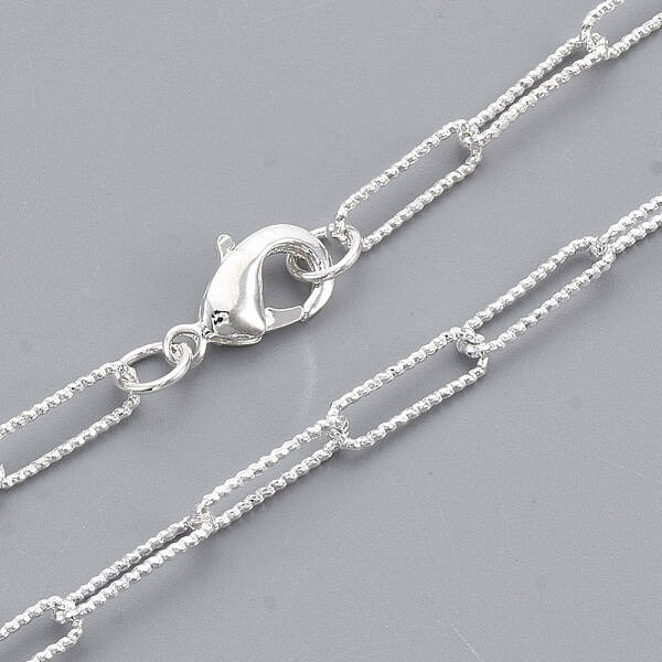 Brass Textured Paperclip Chain Necklace Making
