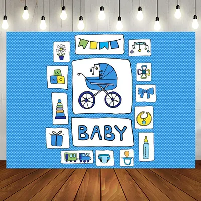 Blue Dot Infant Kit Baby Shower Backdrop For Boys