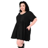 Riley Babydoll Short Black Summer Dress