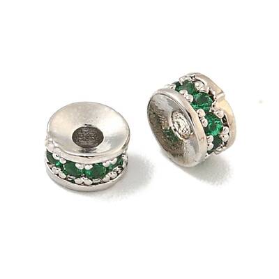 Brass Cubic Zirconia Spacer Beads