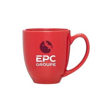 48 Customized 15 oz Bistro Mug - Glossy Red & Microwave Safe