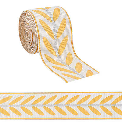 Polyester Jacquard Leaf Ribbon