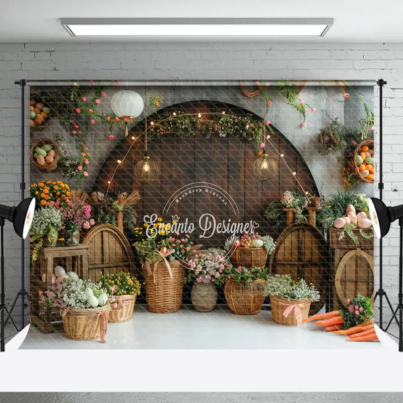 Wood Arch-Door Grey White Wall Backdrop For Easter - Aperturee