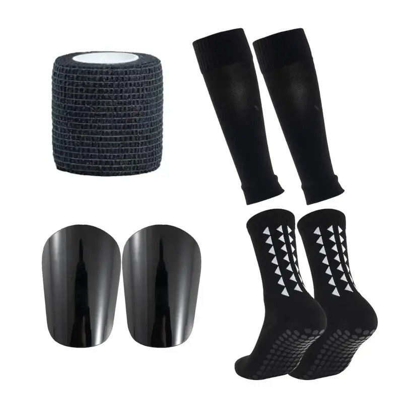 Anti-slip Football Socks and Protection Board Set, Non-slip Football Socks Soccer Shin Guards, Football Protective Set for Me...