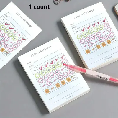 30 Day Self Discipline Planner Sticky Note, 1 Count Portable Mini Pocket Planner Notebook, To Do List Notebook, Office Statio...