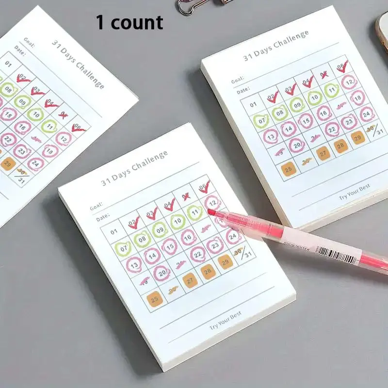 30 Day Self Discipline Planner Sticky Note, 1 Count Portable Mini Pocket Planner Notebook, To Do List Notebook, Office Statio...