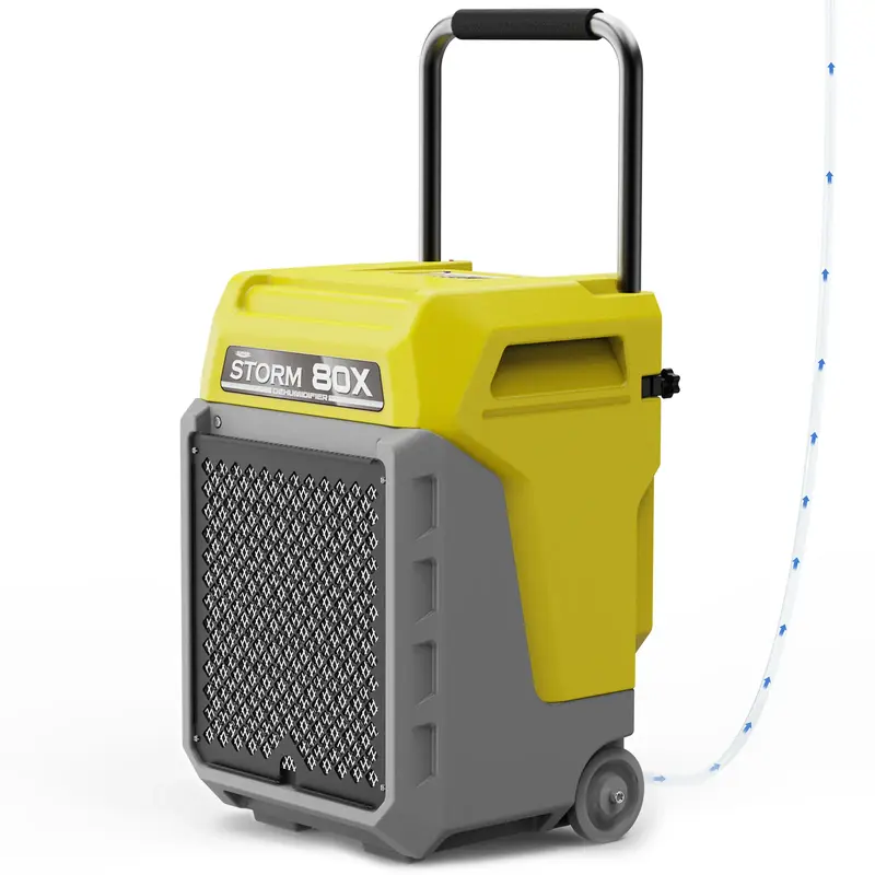 AlorAir® Storm 80X | 170 PPD Commercial Portable Dehumidifier with Pump for Water Damage Restoration - Yellow