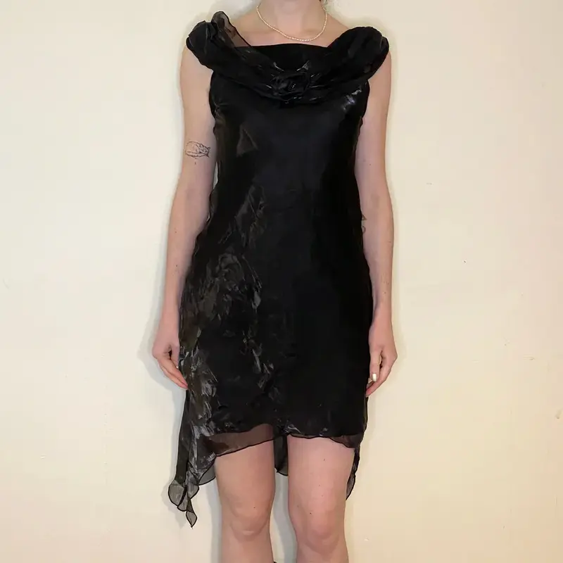 Labido Midi Dress - Small Black Polyester