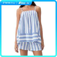 Outdoorfun Women Shorts Set, Striped Camisole with Elastic Waist Shorts Summer Outfit Sleeveless Fashion Womenswear Gorgeous ...