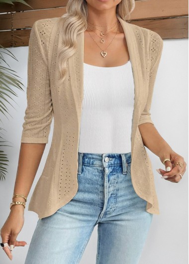 Modlily 3/4 Sleeve Open Front Light Cardigan - XXL