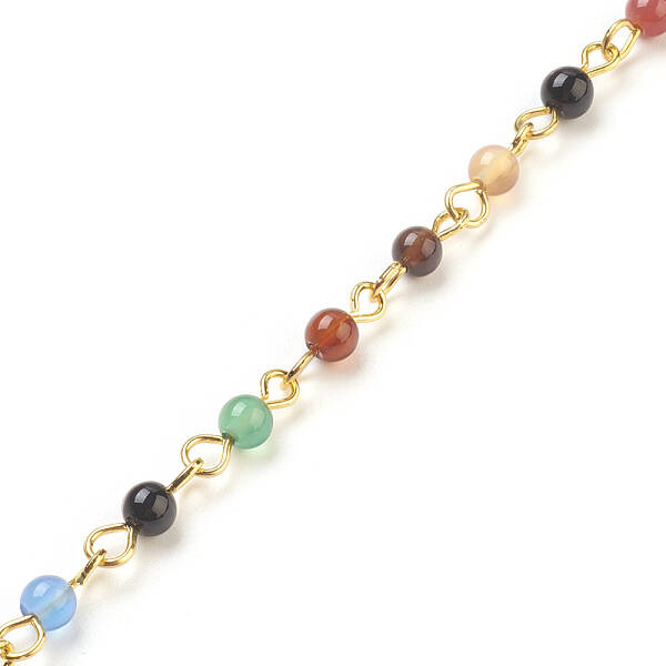 Handmade Natural Agate Beaded Chains