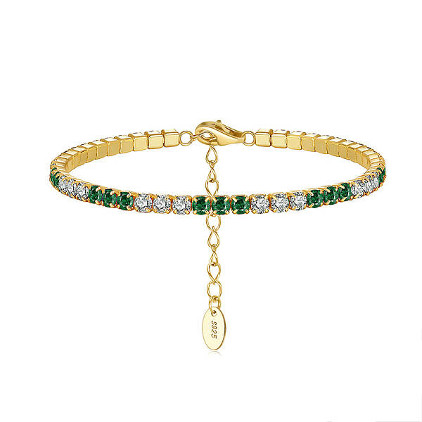 Real 14K Gold Plated 925 Sterling Silver Link Chain Bracelet