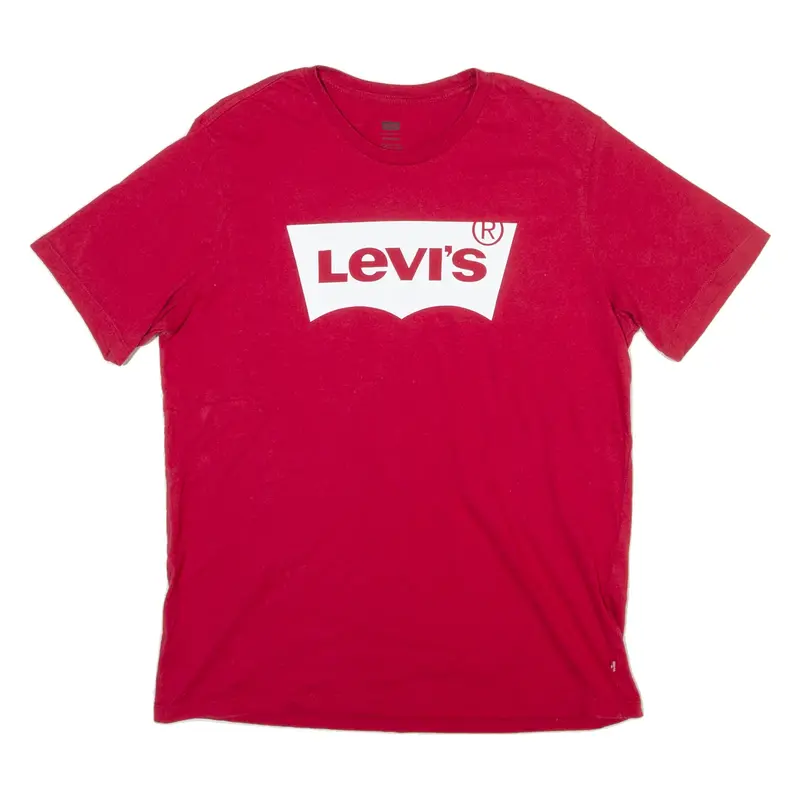 LEVI'S Mens T-Shirt Red Crew Neck L