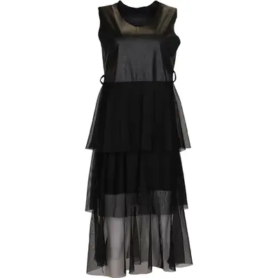 Unbranded Sheer Midi Dress - Medium Black Polyethylene Blend