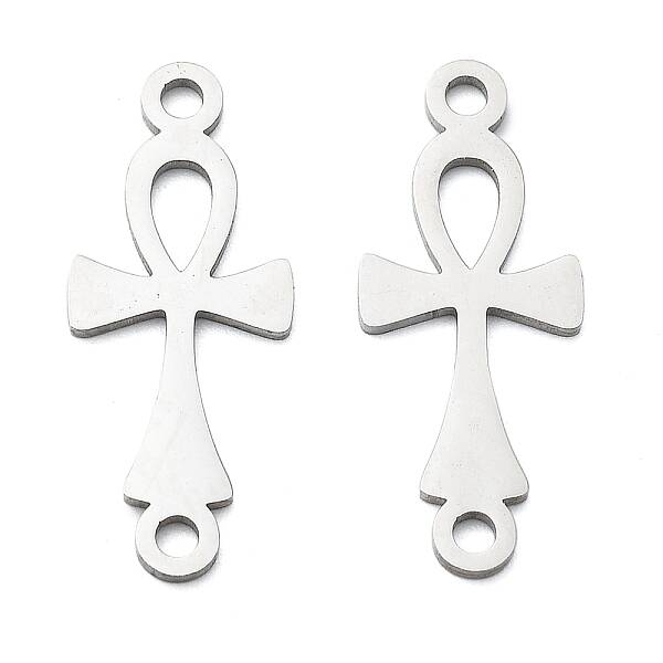 304 Stainless Steel Religion Ankh Cross Links Connector Charms
