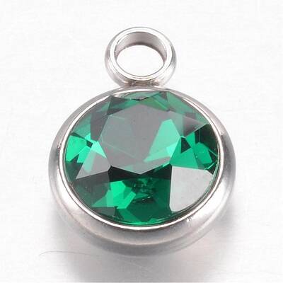 304 Stainless Steel Glass Rhinestone Charms