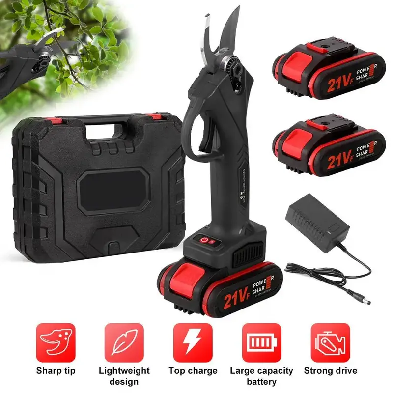 Professional Cordless Electric Pruning Shears Pruner, Electric Pruning Shears, with 2PCS Backup Rechargeable 7500mAh Lithium ...