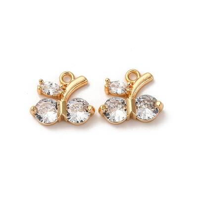 Brass Micro Pave Cubic Zirconia Pendants