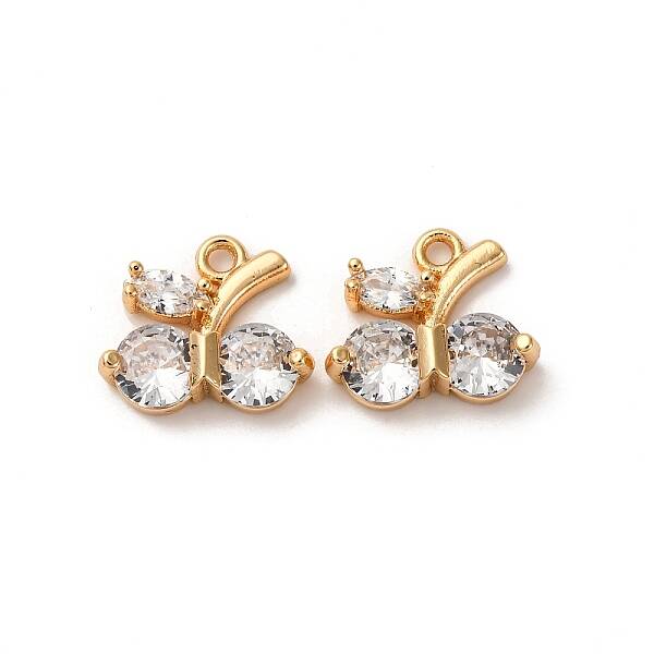Brass Micro Pave Cubic Zirconia Pendants