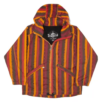 INSIDE Fleece LIned Jacket Orange Striped Mens M