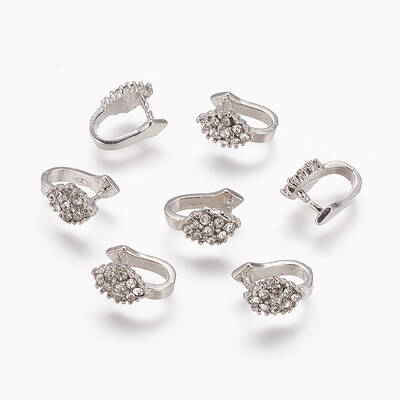 Brass Pinch Bails with rhinestone