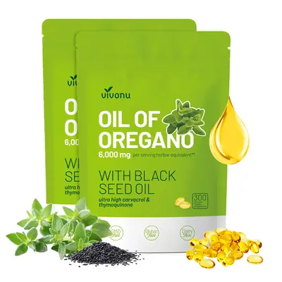 Oil of Oregano with Black Seed Oil 300 Capsules | Natural Antioxidants | Nutritional Support | Highly Effective Botanicals Di...