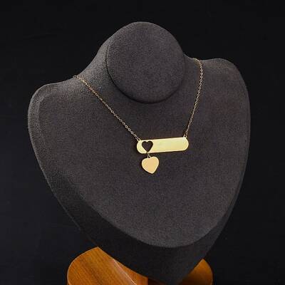 Ion Plating(IP) 304 Stainless Steel Heart Pendant Cable Chain Necklaces for Women