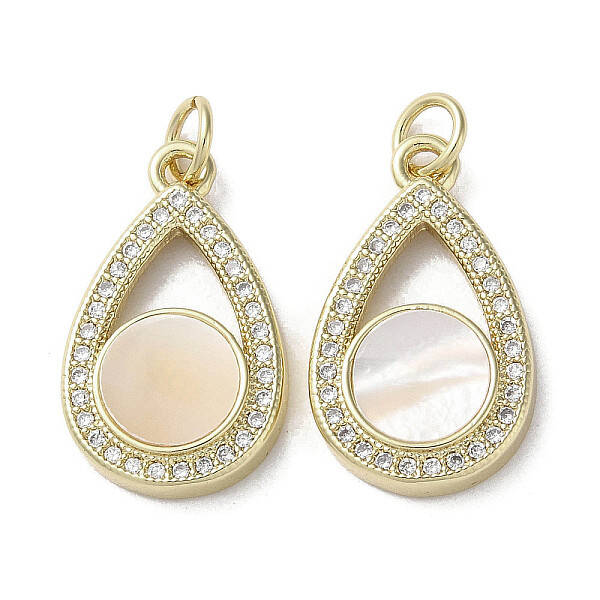 Brass Micro Pave Cubic Zirconia Pendants