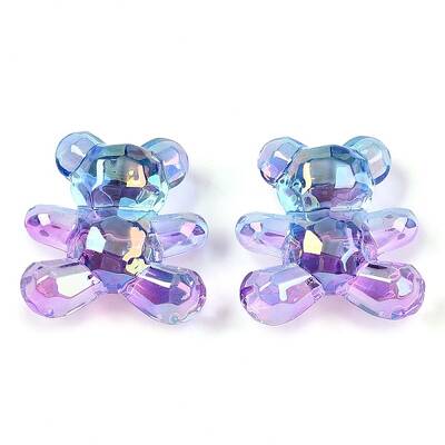 Gradient Color Transparrent Acrylic Eoropean Beads
