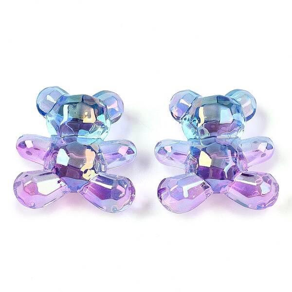 Gradient Color Transparrent Acrylic Eoropean Beads