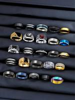 Punk Style Rhinestone Decor Ring Set, Trendy Hip Hop Stackable Rings, Fashionable Vintage Rings Jewelry for Party & Daily Clo...