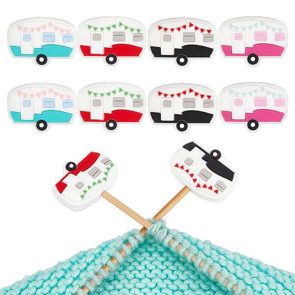 8Pcs 4 Colors Campervan Food Grade Silicone Beads