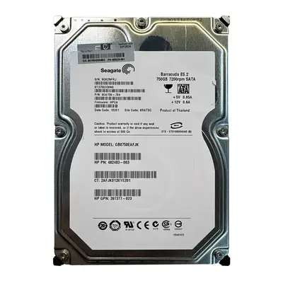 482483R-003 HP 750GB 7200RPM SATA 3Gb/s NCQ Hot-Pluggable LFF 3.5-inch Midline Hard Drive for Gen1/7 ProLiant Server