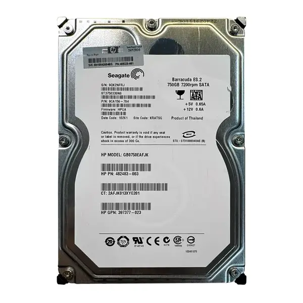 482483R-003 HP 750GB 7200RPM SATA 3Gb/s NCQ Hot-Pluggable LFF 3.5-inch Midline Hard Drive for Gen1/7 ProLiant Server