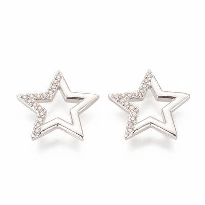 Brass Micro Pave Clear Cubic Zirconia Pendants