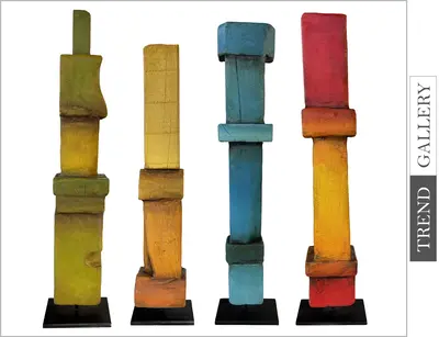 Abstract Colored Table Decor Set of Four Original Wood Sculptures Creative Collection Desktop Figurines for Home | INDIAN OCE...