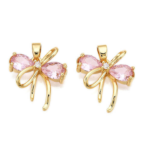Brass Micro Pave Cubic Zirconia Pendants