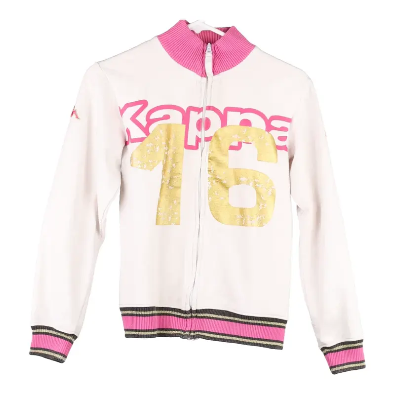 Age 11-12 Kappa Zip Up - Medium White Cotton Blend