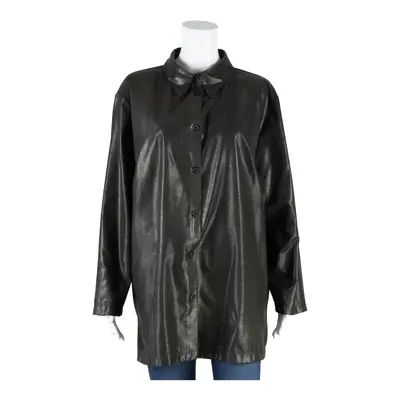 CANDA Womens Button-Up Brown Collared Long Sleeve 90s Animal Print XL