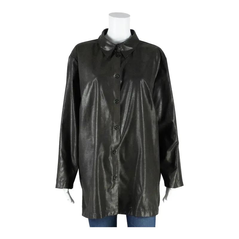 CANDA Womens Button-Up Brown Collared Long Sleeve 90s Animal Print XL