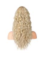 18 Inch Long Curly Wavy Blonde Ponytail Extension, Gorgeous Fluffy Synthetic Ponytail Extension, Synthetic Claw Clip in Ponyt...
