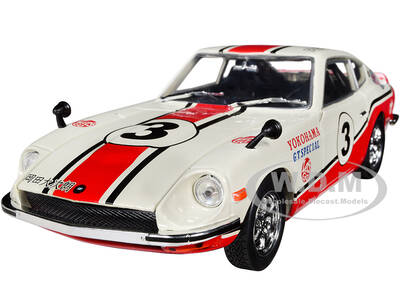 1970 Nissan Fairlady Z 432 RHD (Right Hand Drive) 3 Wimbledon White with Red and Black Stripes \