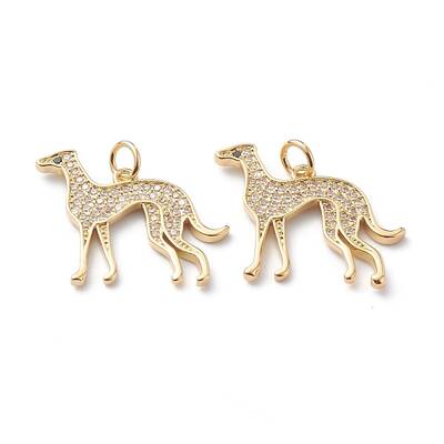 Brass Micro Pave Clear Cubic Zirconia Pendants