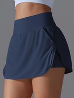 Women's Solid Color Pocket Sports Skort, High Stretch Quick-drying Skort for Golf, Ladies Sportswear for Indoor Outdoor Wear,...