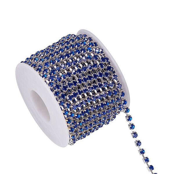 BENECREAT 10 Yard Crystal Rhinestone Close Chain Clear Trimming Claw Chain Sewing Craft About 1440pcs Rhinestones