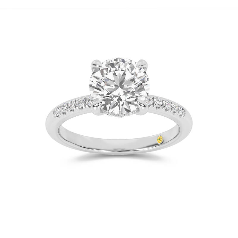 Aurelia Quarter Coverage Hidden Halo Round Lab Grown Diamond Engagement Ring | 10K White Gold 2 7/8 CT. TW.