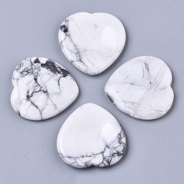 Natural Howlite Thumb Worry Stone