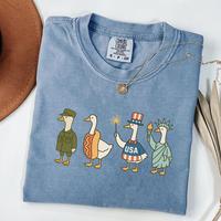 Comfort Colors 4th of July Shirt, USA Shirt, Fourth of July Goose TShirt, American Flag Shirt, Classic USA Tee, Goose Shirt, ...