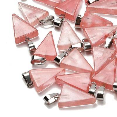 Cherry Quartz Glass Pendants