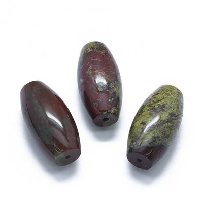 Natural Dragon Blood Jasper Two Half Drilled Holes Beads